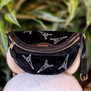Balenciaga Souvenirs XXS Eiffel Tower Print Belt Bag In Black